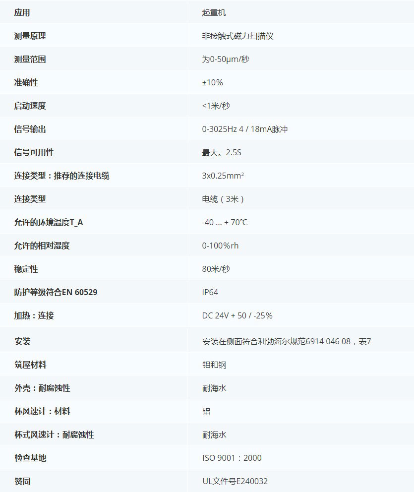 德***科瑞文KriwanINT10 K擺式葉片風速傳感器13N292技術(shù)參數(shù)