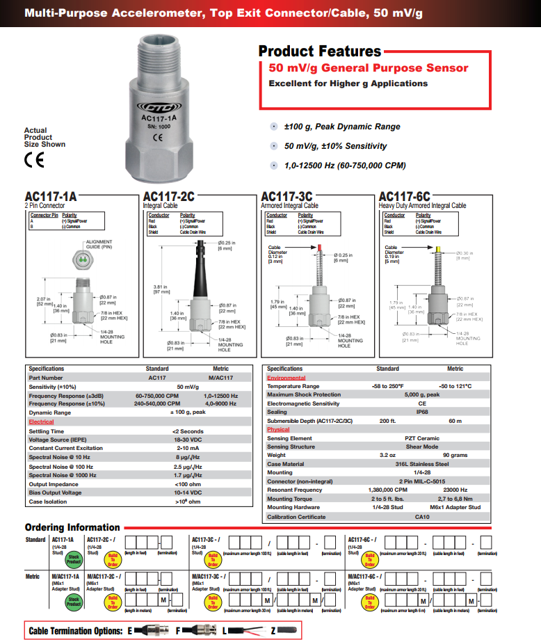  CTC多用途加速度振動計AC117技術(shù)參數(shù)